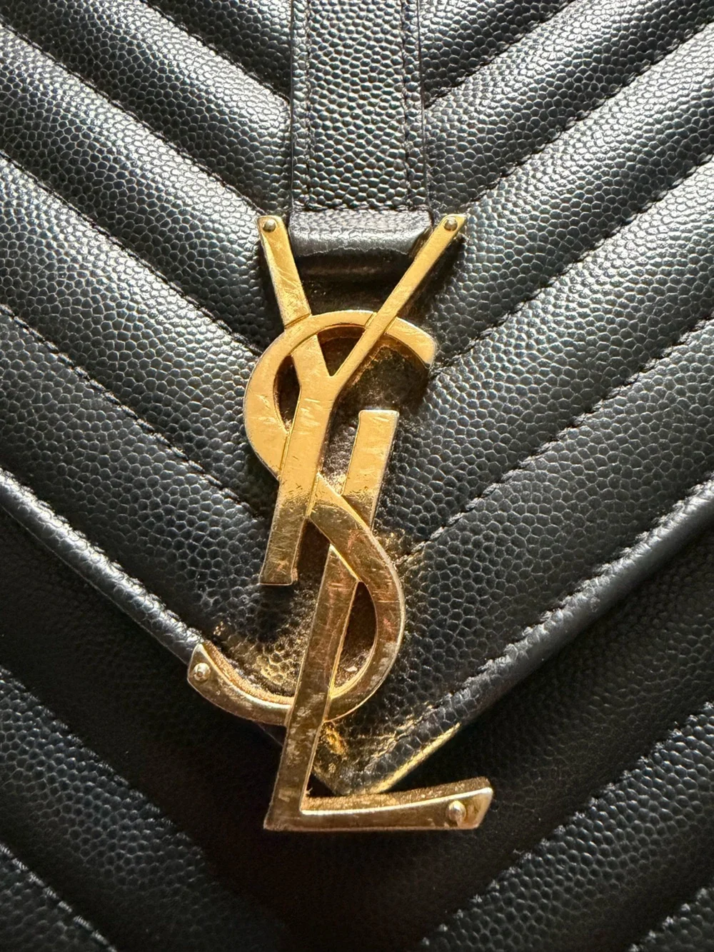 Saint Laurent Classic Monogram Envelope Satchel Matelassé Chevron Leather